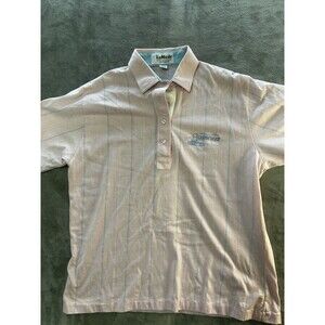 La Mode Vintage Activewear Las Vegas Showboat Pink Strips Polo Golf Shirt